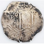 8 Reales Silver Treasure Cob Coin w/ Three Visible Dates 1682 Minted in Potosi, Bolivia